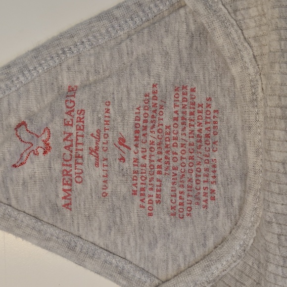 Am. Eagle Ribbed Racerback Tank Top Built-in Bra Fitted Stretchy Scoop Neck Sm. - Picture 7 of 16